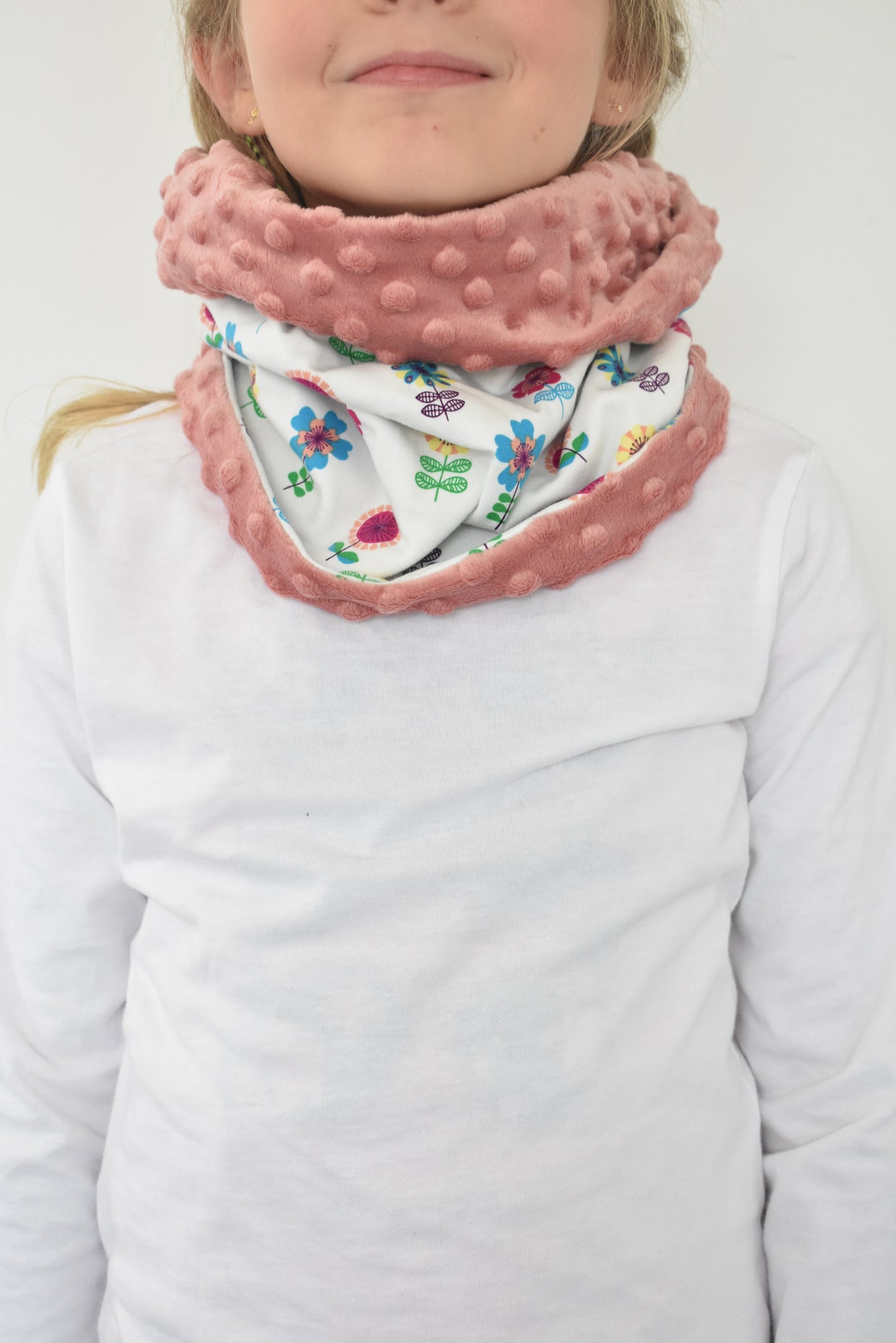 Fleurs roses snood
