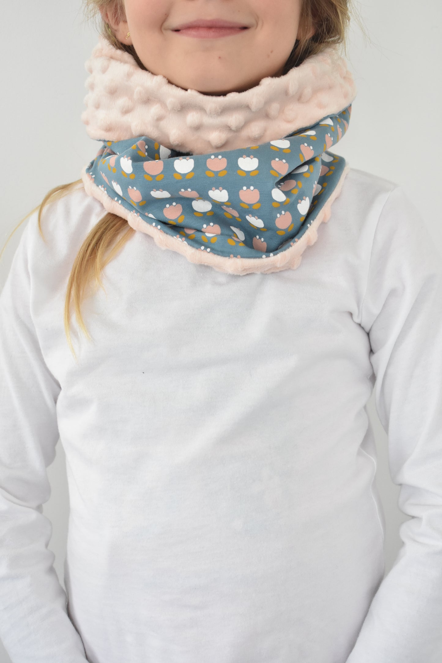 Floral pastel rose snood