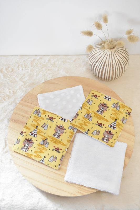 Indien jaune débarbouillettes