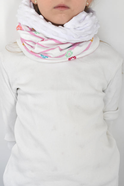 Fleurs et rayures snood