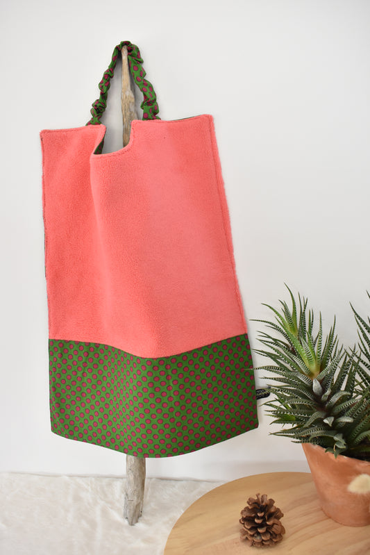 Pois rose et vert serviette
