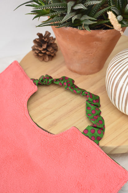 Pois rose et vert serviette